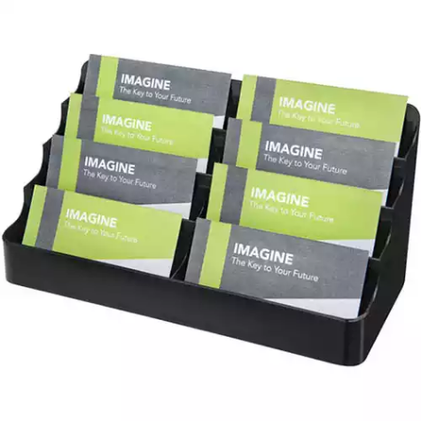 Picture of DEFLECTO BUSINESS CARD HOLDER RECYCLED LANDSCAPE 8-POCKET 4-TIER BLACK