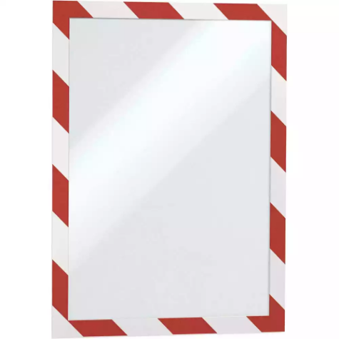 Picture of DURABLE DURAFRAME SECURITY FRAME A4 RED/WHITE PACK 2
