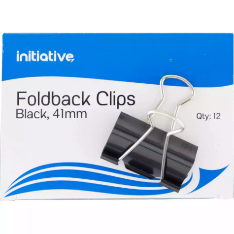 Picture of INITIATIVE FOLDBACK CLIP 41MM BLACK PACK 12