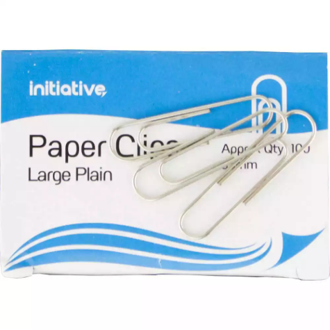 Picture of Initiative Paper Clip Large Plain 33MM Pack 100
