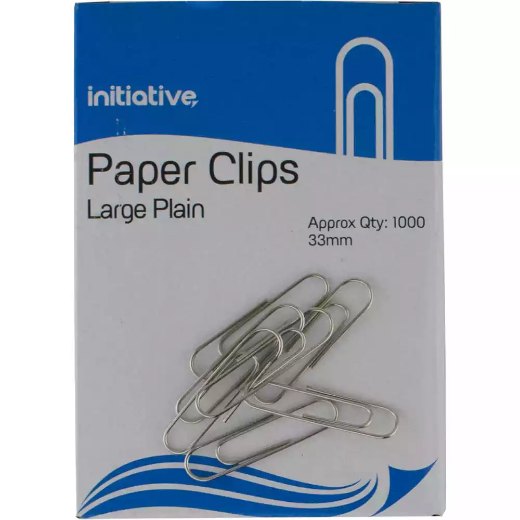 Picture of INITIATIVE PAPER CLIP LARGE PLAIN 33MM PACK 1000