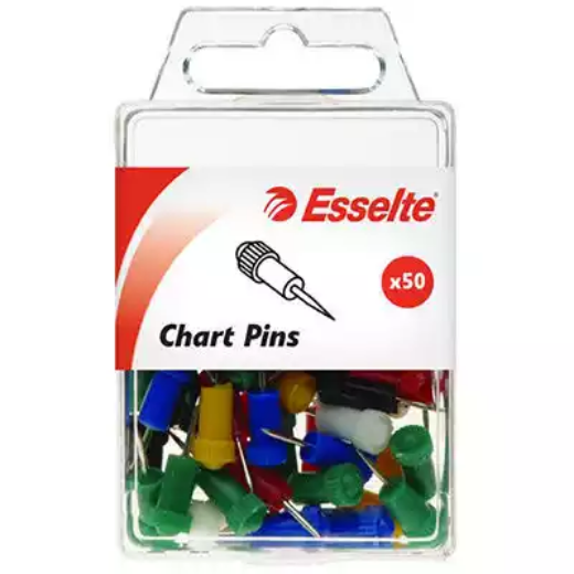 Picture of ESSELTE CHART PINS ASSORTED PACK 50