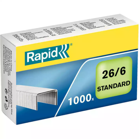 Picture of RAPID STANDARD STAPLES 26/6 BOX 1000