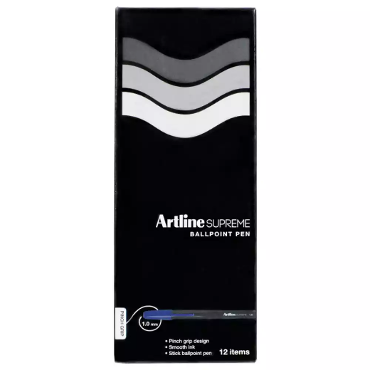 Picture of ARTLINE SUPREME BALLPOINT PEN 1.0MM BLUE BOX 12