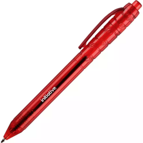 Picture of INITIATIVE ECOWISE RECYCLED RETRACTABLE BALLPOINT PEN 1.0MM RED BOX 12