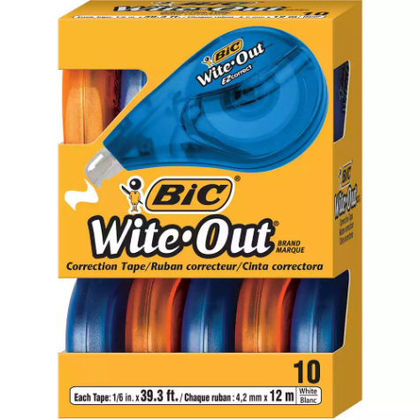 Picture of BIC WITE-OUT EZ CORRECTION TAPE BOX 10