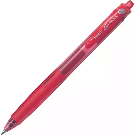 Picture of PILOT BEGREEN G-KNOCK RETRACTABLE GEL INK PEN 0.7MM RED