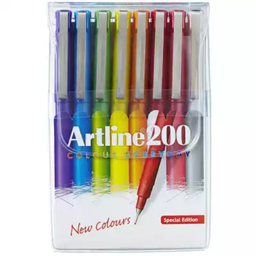 Picture of ARTLINE 200 FINELINER PEN 0.4MM BRIGHT ASSORTED PACK 8