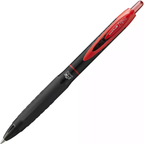 Picture of UNI-BALL UMN307 SIGNO RETRACTABLE GEL INK ROLLERBALL PEN 0.5MM RED