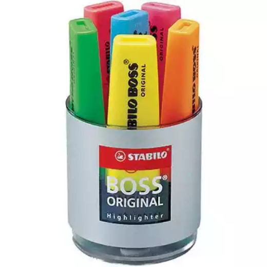 Picture of STABILO BOSS HIGHLIGHTER CHISEL ASSORTED DESK CUP 6