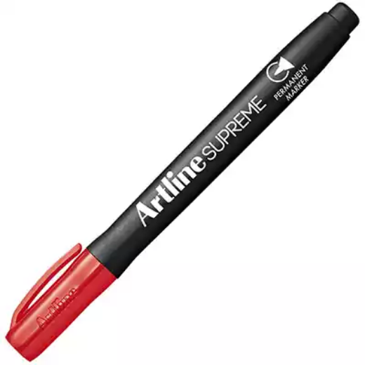 Picture of ARTLINE SUPREME ANTIMICROBIAL PERMANENT MARKER BULLET 1.0MM RED