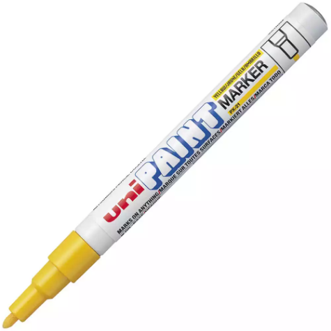 Picture of UNI-BALL PX-21 PAINT MARKER BULLET 1.2MM YELLOW