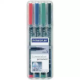 Picture of STAEDTLER 313 LUMOCOLOR PERMANENT MARKER BULLET SUPERFINE 0.4MM ASSORTED WALLET 4