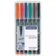 Picture of STAEDTLER 317 LUMOCOLOR PERMANENT MARKER BULLET 1.0MM ASSORTED WALLET 6