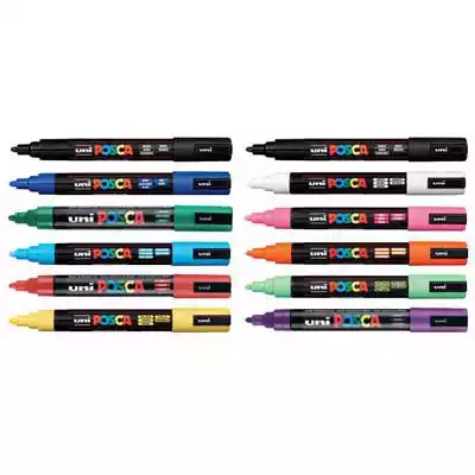 Picture of POSCA PC-5M PAINT MARKER BULLET MEDIUM 2.5MM ASSORTED BOX 12