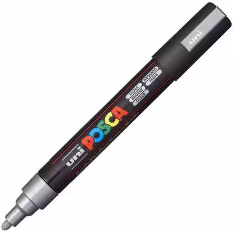 Picture of POSCA PC-5M PAINT MARKER BULLET MEDIUM 2.5MM SILVER