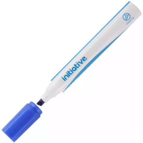 Picture of INITIATIVE WHITEBOARD MARKER CHISEL 5MM BLUE