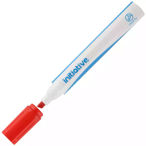 Picture of INITIATIVE WHITEBOARD MARKER CHISEL 5MM RED