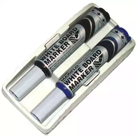 Picture of PENTEL MWL MAXIFLO WHITEBOARD MARKER ERASER SET BLUE/BLACK PACK 2