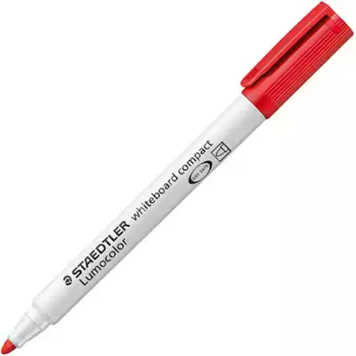 Picture of STAEDTLER 341 LUMOCOLOR COMPACT WHITEBOARD MARKER BULLET RED BOX 10