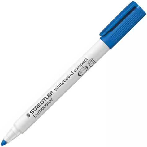 Picture of STAEDTLER 341 LUMOCOLOR COMPACT WHITEBOARD MARKER BULLET BLUE BOX 10