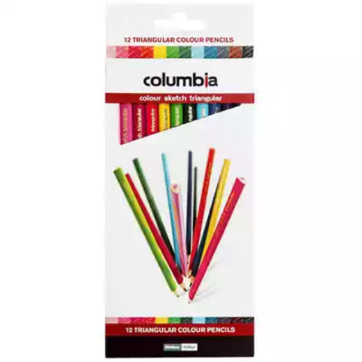 Picture of COLUMBIA COLOURSKETCH TRIANGULAR PENCIL ASSORTED PACK 12