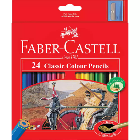 Picture of FABER-CASTELL CLASSIC COLOUR PENCILS ASSORTED PACK 24