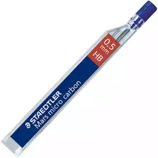 Picture of STAEDTLER 250 MARS MICRO CARBON MECHANICAL PENCIL LEAD REFILL HB 0.5MM TUBE 12