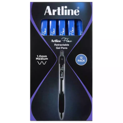 Picture of ARTLINE FLOW RETRACTABLE BALLPOINT PEN 1.0MM BLUE BOX 12