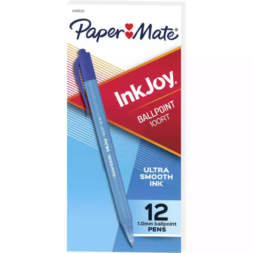 Picture of PAPERMATE INKJOY 100RT RETRACTABLE BALLPOINT PEN BLUE BOX 12