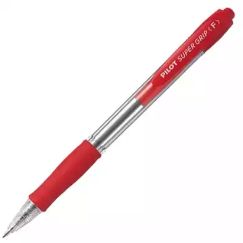 Picture of PILOT SUPER GRIP RETRACTABLE BALLPOINT PEN FINE 0.7MM RED