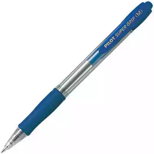 Picture of PILOT SUPER GRIP RETRACTABLE BALLPOINT PEN MEDIUM 1.0MM BLUE