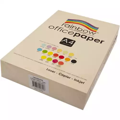 Picture of RAINBOW COLOURED A4 COPY PAPER 80GSM 500 SHEETS IVORY