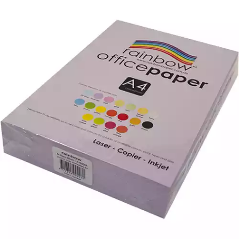 Picture of RAINBOW COLOURED A4 COPY PAPER 80GSM 500 SHEETS LAVENDER