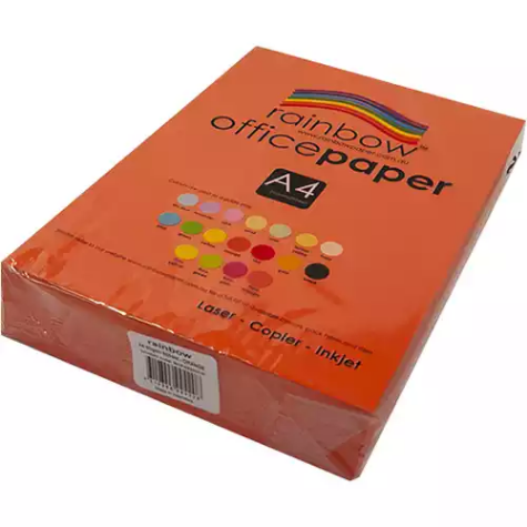 Picture of RAINBOW COLOURED A4 COPY PAPER 80GSM 500 SHEETS ORANGE