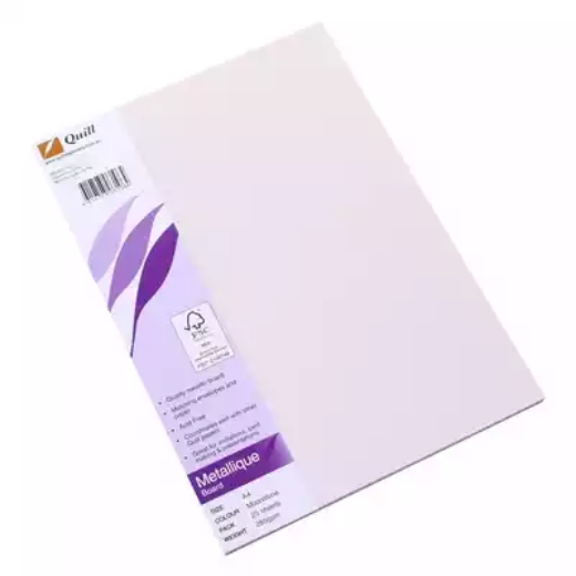 Picture of QUILL METALLIQUE BOARD 285GSM A4 MOONSTONE PACK 25