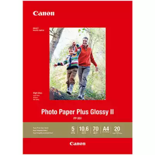 Picture of CANON PP-301 GLOSSY PHOTO PAPER 265GSM 4 X 6 INCH WHITE PACK 20