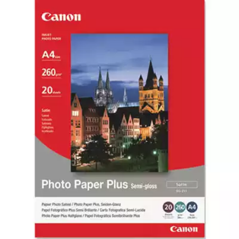 Picture of CANON SG-201 PHOTO PAPER PLUS SEMIGLOSS 260GSM A4 WHITE PACK 20