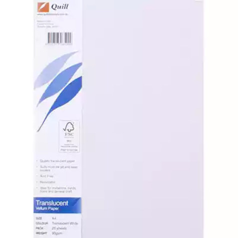 Picture of QUILL VELLUM PAPER A4 TRANSLUCENT PACK 25