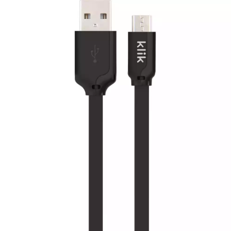 Picture of KLIK MICRO USB SYNC CHARGE FLAT CABLE BLACK 250MM