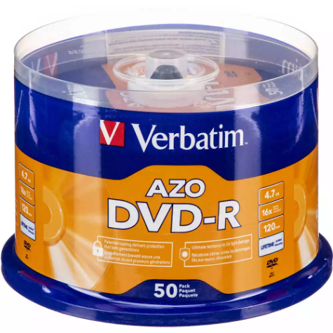 Picture of VERBATIM AZO DVD-R 4.7GB 16X SPINDLE SILVER PACK 50
