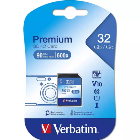 Picture of VERBATIM PREMIUM SDHC MEMORY CARD CLASS 10 32GB