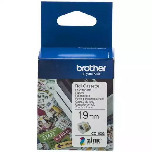 Picture of BROTHER CZ1003 LABEL ROLL 19MM X 5M WHITE