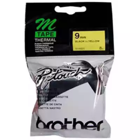Picture of BROTHER M-K621 LAMINATED LABELLING TAPE 9MM BLACK ON YELLOW