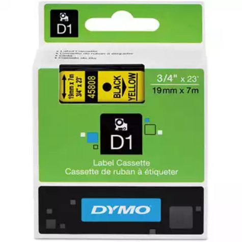 Picture of DYMO 45808 D1 LABELLING TAPE 19MM X 7M BLACK ON YELLOW