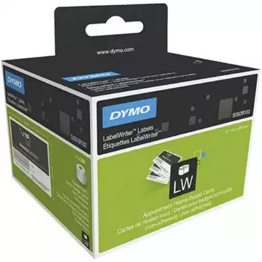 Picture of DYMO 30374 LW NAME BADGE LABEL/APPOINTMENT CARD NON-ADHESIVE 89 X 51MM ROLL 300