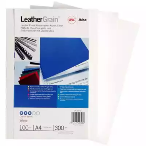 Picture of GBC IBICO BINDING COVER LEATHERGRAIN 300GSM A4 WHITE PACK 100