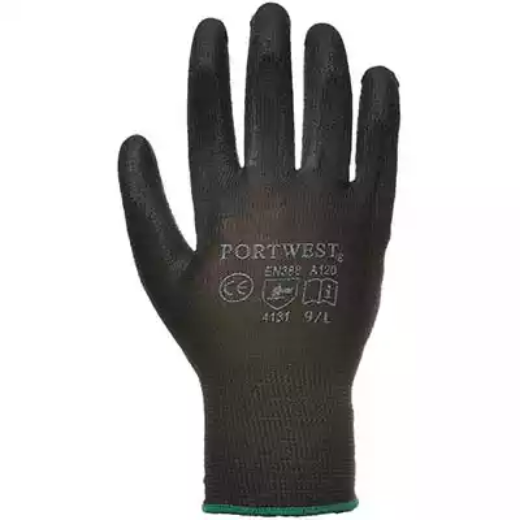 Picture of PORTWEST A120 PU PALM GLOVE BLACK L