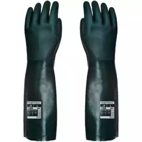 Picture of PORTWEST A845 DOUBLE DIPPED PVC LONG GAUNTLET GREEN XL