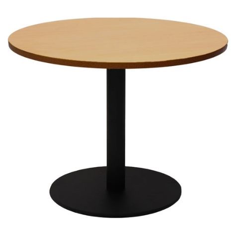 Picture of RAPIDLINE CIRCULAR COFFEE TABLE 600 X 425MM BEECH COLOURED TABLE TOP / BLACK POWDER COAT BASE